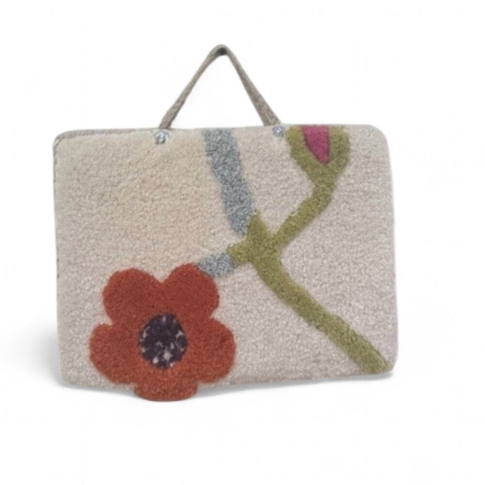 Vintage 70s Purse Whimsical Fairy Handmade Made from Rug Recycled Material